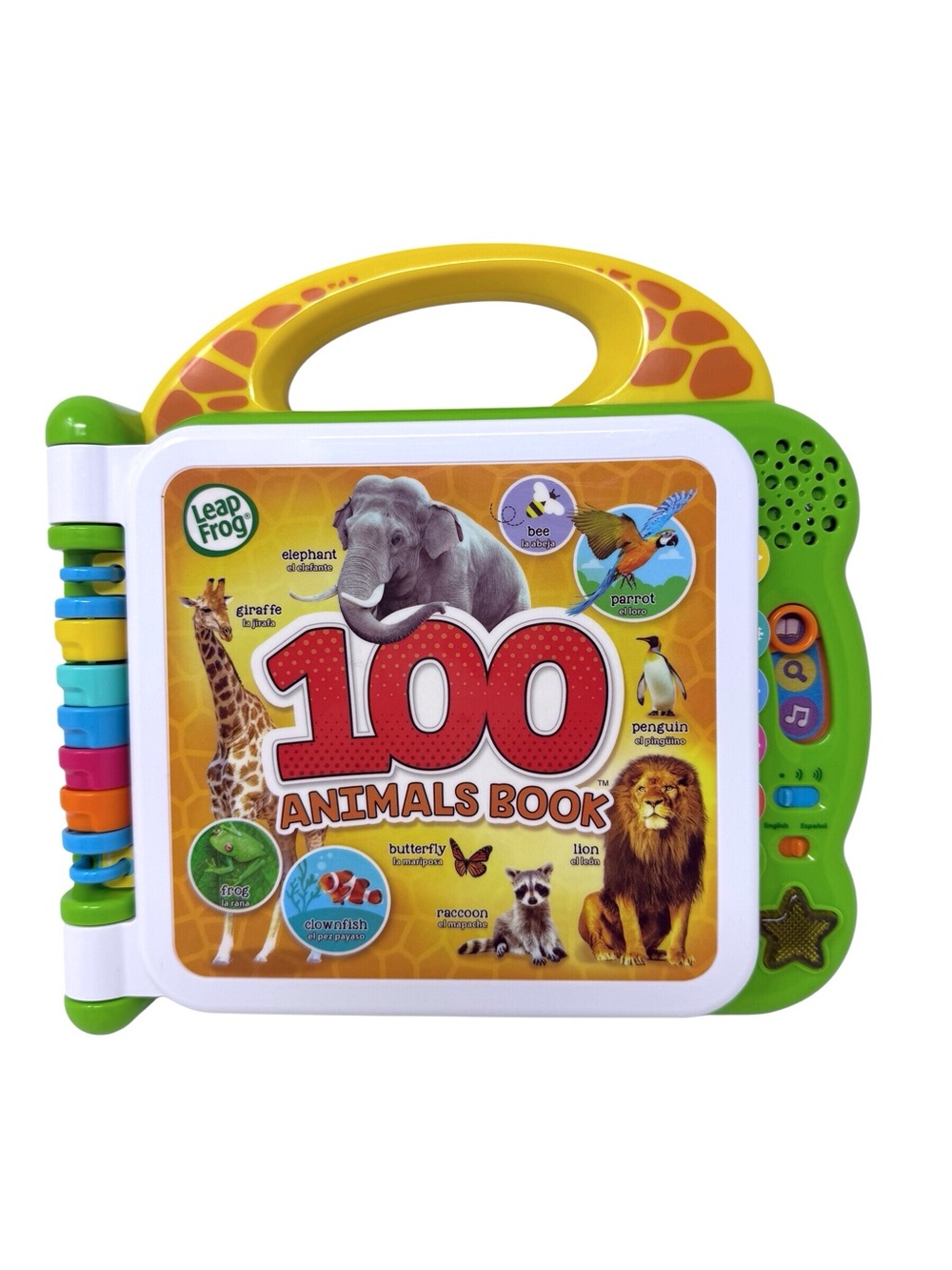 Leapfrog 100 Animals Educational Interactive Book Teaches English & Spanish EUC